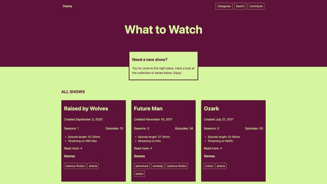 Screenshot of What to Watch