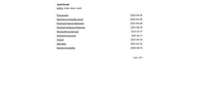 Screenshot of jaredgorski.org