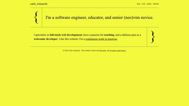 Screenshot of Carlo Trimarchi | Software Engineer