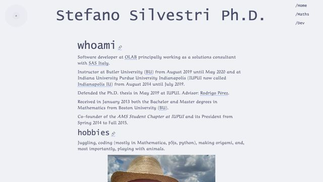 Screenshot of Home | Stefano Silvestri, Ph.D.