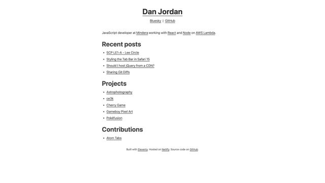 Screenshot of Dan Jordan