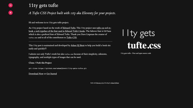 Screenshot of 11ty gets tufte