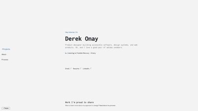 Screenshot of Derek Onay