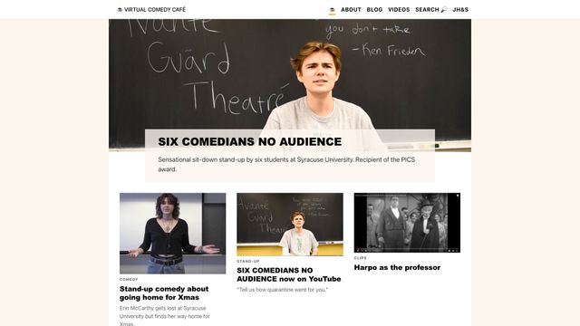 Screenshot of Home - ☕️ VIRTUAL COMEDY CAFÉ