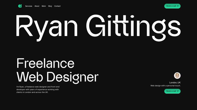 Screenshot of Freelance Web Designer London & UK | Ryan Gittings