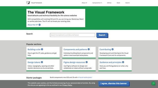 Screenshot of The Visual Framework for life science websites | The Visual Framework