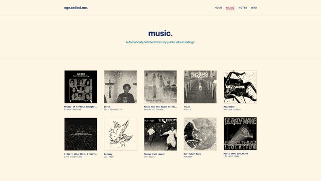 Screenshot of music | ege.celikci.me