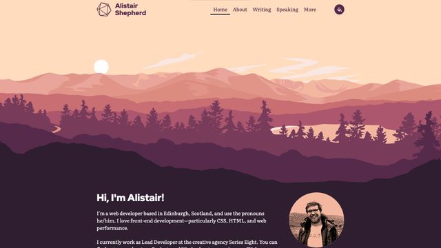 Screenshot of Alistair Shepherd - Front-end Web Developer
