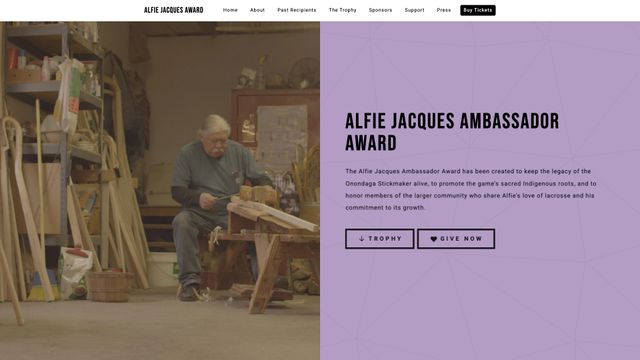 Screenshot of The Alfie Jacques Ambassador Award