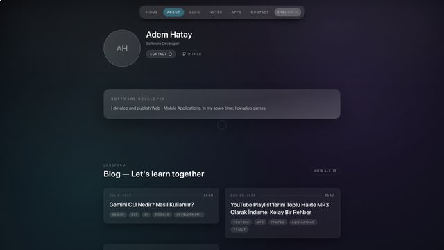 Screenshot of Adem Hatay — Software Developer