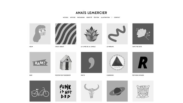 Screenshot of Anaïs Lemercier — Graphic designer et illustratrice freelance