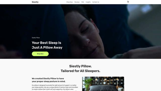 Screenshot of Official Siestly: America's most comfortable sleep
