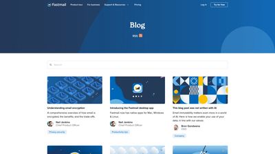 Screenshot of Fastmail Blog