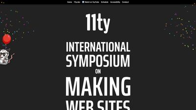 Screenshot of 11ty International Symposium on Making Web Sites Real Good
