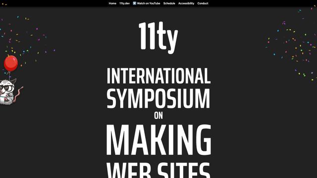 Screenshot of 11ty’s International Symposium on Making Web Sites Real Good