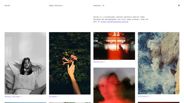 Screenshot of Halide - Jamstack portfolio theme