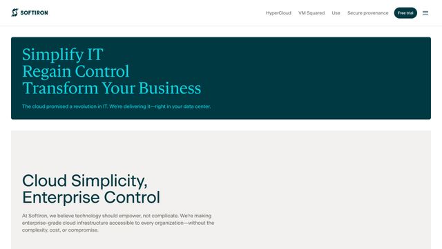 Screenshot of Simplify IT. Regain Control. Transform Your Business. | SoftIron