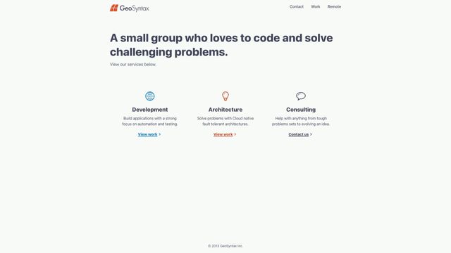 Screenshot of Services | GeoSyntax