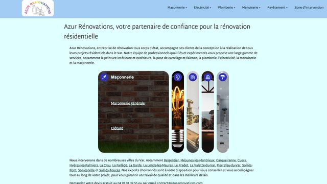 Screenshot of Artisan tous corps d'état | Azur Rénovations
