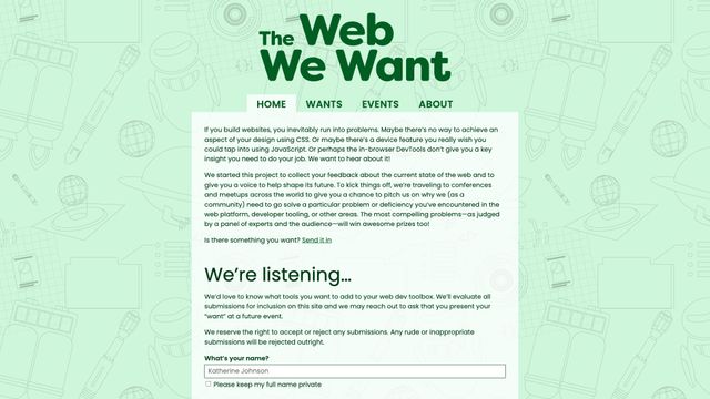 Screenshot of The Web We Want