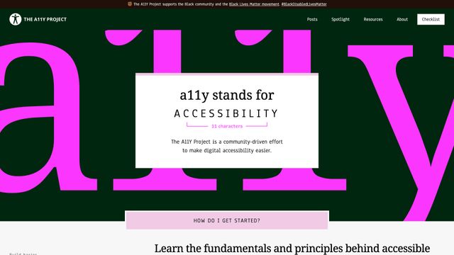 Screenshot of Home - The A11Y Project