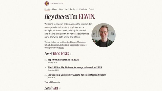 Screenshot of Elwin van Eede