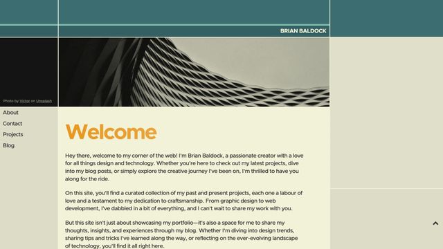 Screenshot of Welcome- Brian Baldock