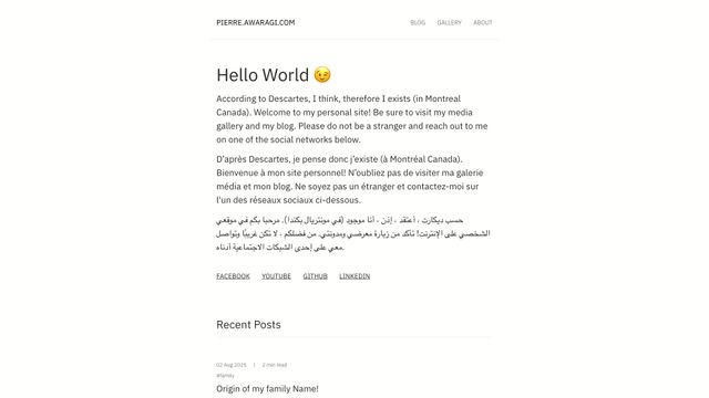 Screenshot of pierre.awaragi.com