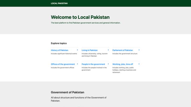 Screenshot of Welcome to Local Pakistan
