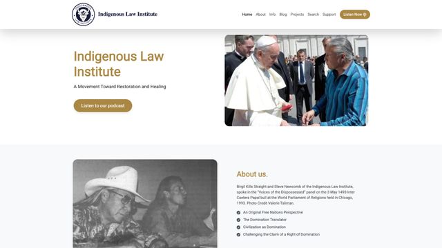 Screenshot of Indigenous Law Institute