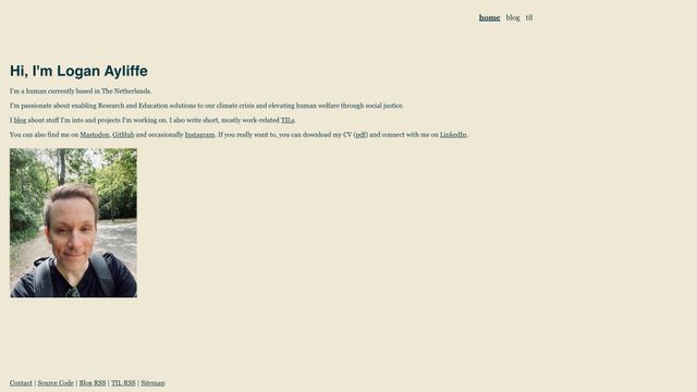 Screenshot of Logan Ayliffe