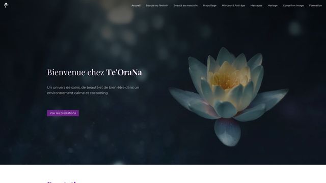 Screenshot of Institut de beauté et de bien-être - Te'OraNa