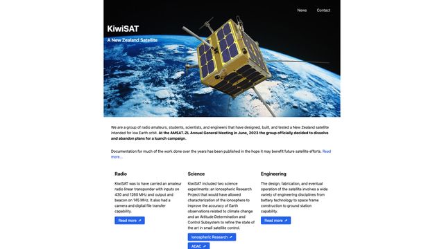 Screenshot of A New Zealand Satellite - KiwiSAT