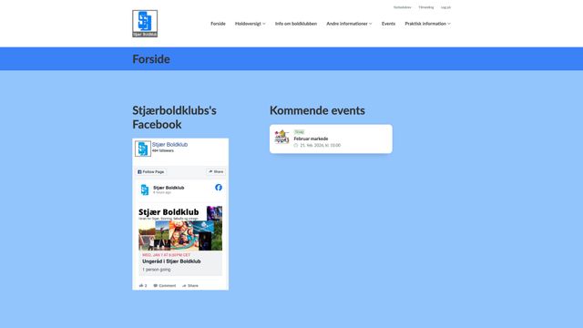 Screenshot of Forside - Stjær Boldklub