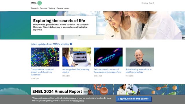 Screenshot of European Molecular Biology Laboratory | EMBL.org